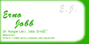 erno jobb business card